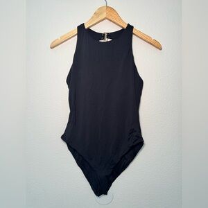 Sleek Black High-Neck one piece swimsuit size M